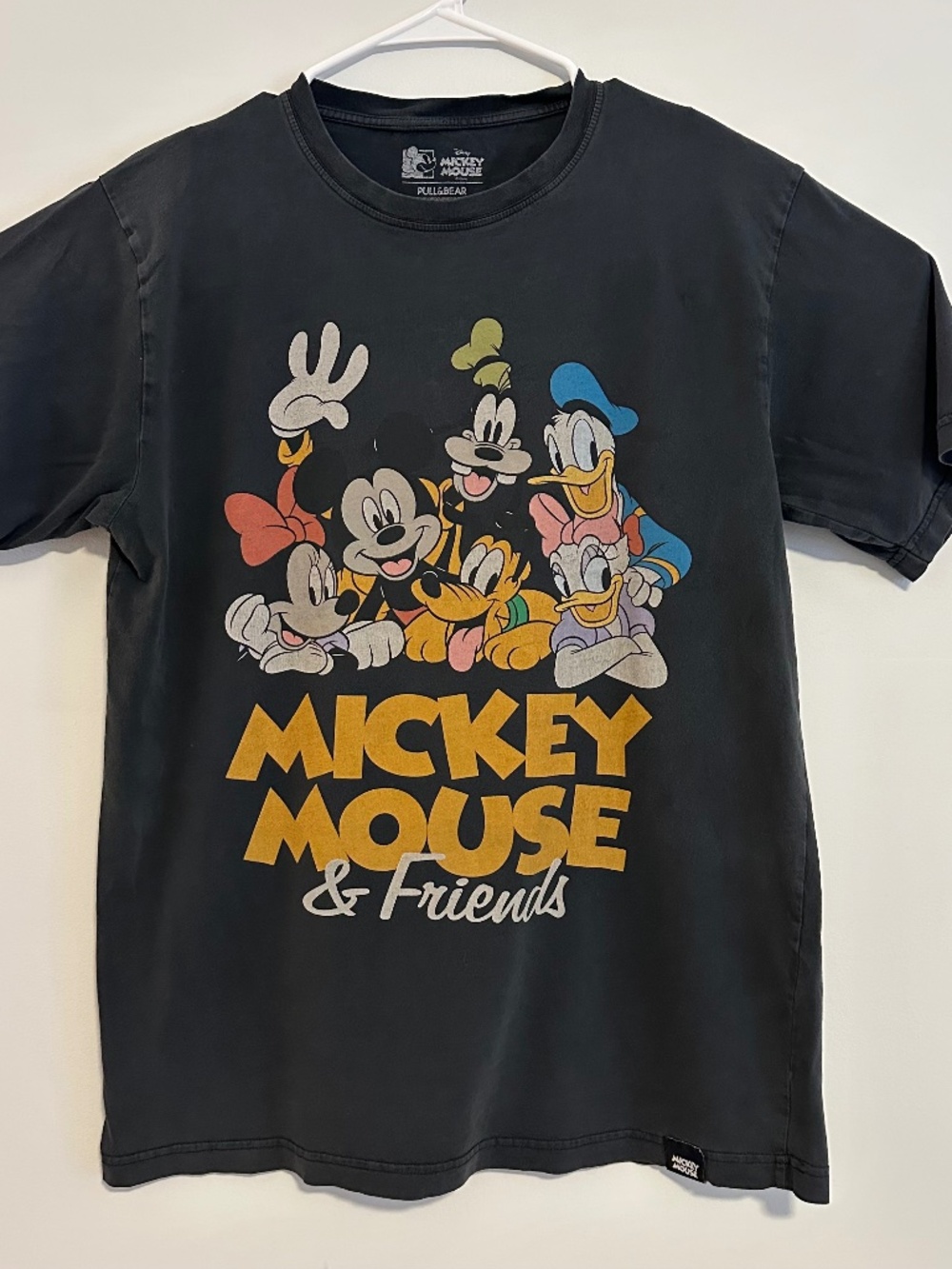 Mickey Mouse & Friends Disney Graphic Print T-Shirt Medium Black Short Sleeve